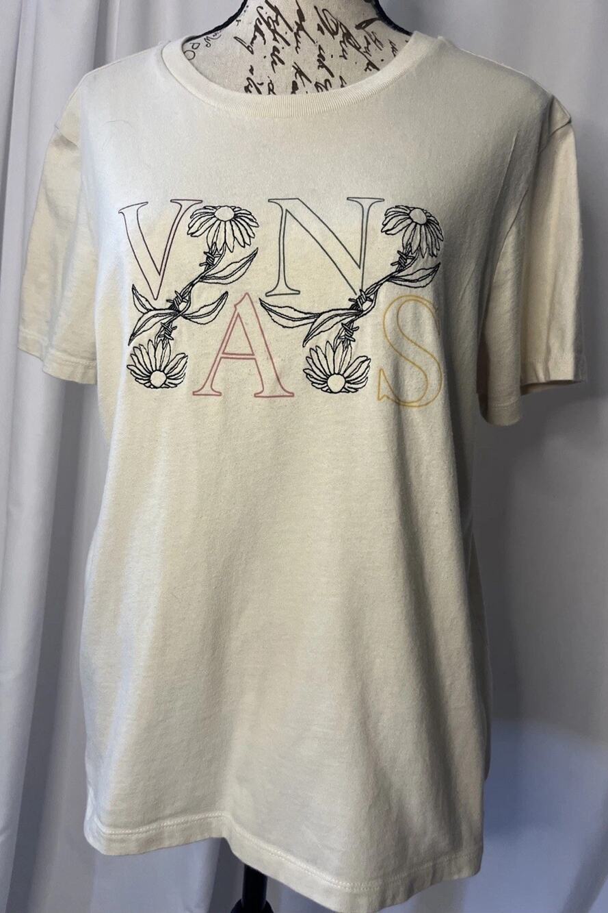 Vans "Off The Wall" Juniors XL Floral Logo T-Shirt - Casual Skater Style